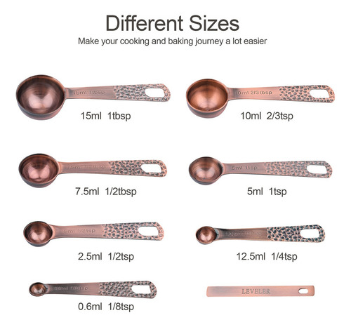 Smithcraft Juego De 7 Cucharas Medidoras Chapadas En Cobre P
