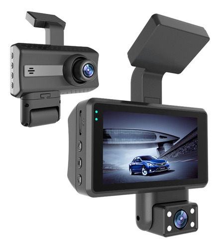 Front And Inner Dual Camera Car Driving Recorder
