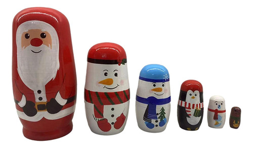 5x Muñecas Navideñas Matryoshka, Muñecas Coleccionables,