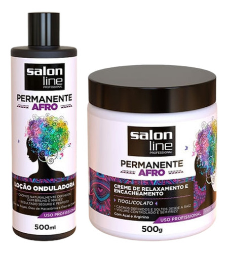 Salon Line Kit Permanente Afro.locion Onduladora/c Relaxamen