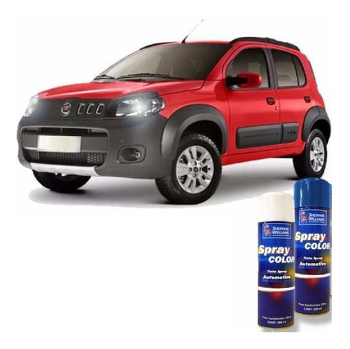 Tinta Spray Automotiva Fiat Vermelho Alpine + Verniz 300ml