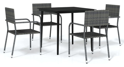 Vidaxl Patio Dining Set 5 Piece Garden Outdoor Lawn Yard Te.