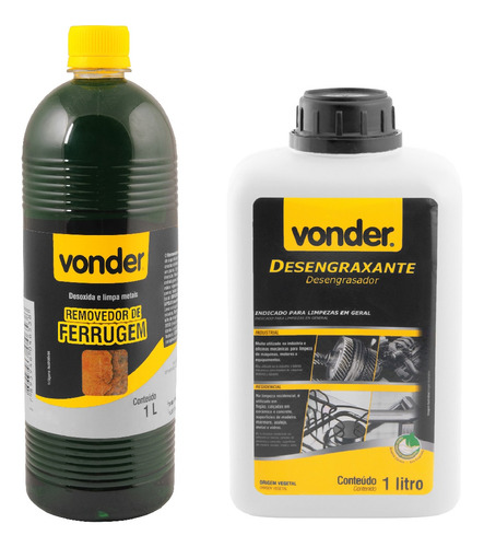 Removedor De Ferrugem 1l + Desengraxante 1l Vonder
