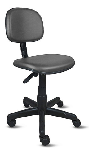Cadeira de escritório Loja PegaPega Secretária em base giratória  cinza com estofado de couro sintético