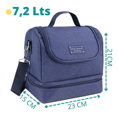 Imagem 2 de 6 de Bolsa Térmica Academia 2 Compartimentos Feminina Marmita