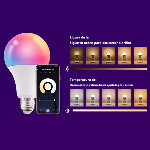 4 Focos Led Wifi Inteligentes De 10 Vatios