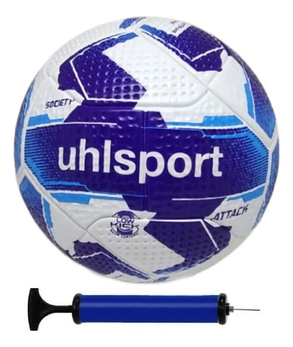 Bola Society Uhlsport Attack + Bomba De Ar Cor Azul