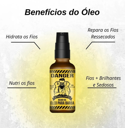 Barba Forte Kit Danger 2 Sh + 2 Cond + 1 Balm + 1 Óleo