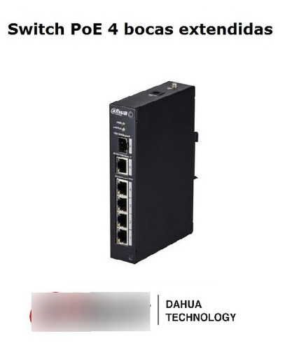 Imagen 3 de 8 de Switch Poe 4 Puertos Extendido 96w Dahua Pfl2106-4et-96