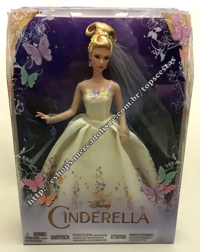 Vestido Cinderela Noiva Para Boneca Barbie + Acessórios 04a