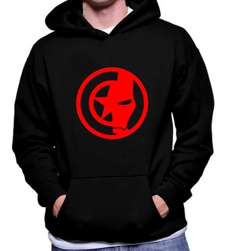 Imagen 1 de 2 de Poleron Estampado Iron Man Silueta Cara Tony Stark Superhero