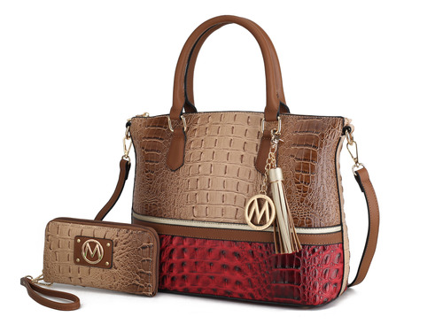 Bolso Mkf Collection De Mia K. Crocodile Tote Con Cartera