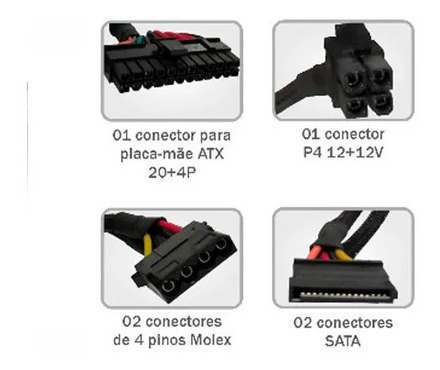 Imagem 2 de 2 de Fonte De Alimentação K-mex Px-300dng 200w