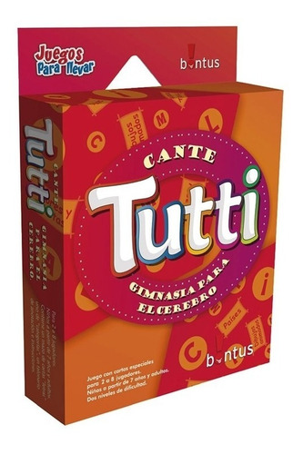 Imagen 2 de 5 de Cartas Cante Tutti Bontus Juego De Mesa Familiar Viaje Edu