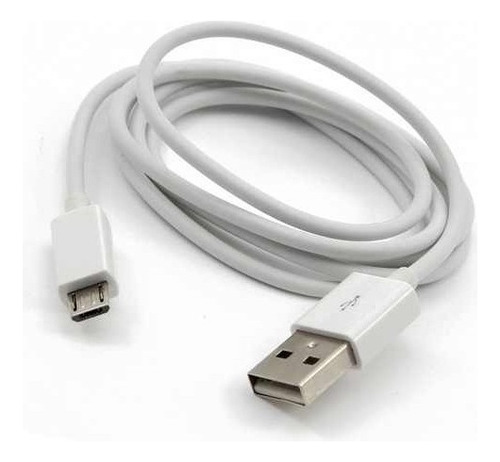 Cable Cargador Celular Micro Usb A Usb 80cm Blanco Zona Nort