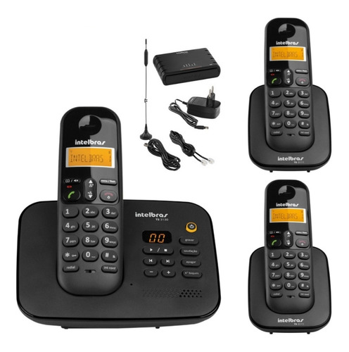 Kit Aparelho Telefone Fixo Ts 3130 Bina 2 Ramal Entrada Chip