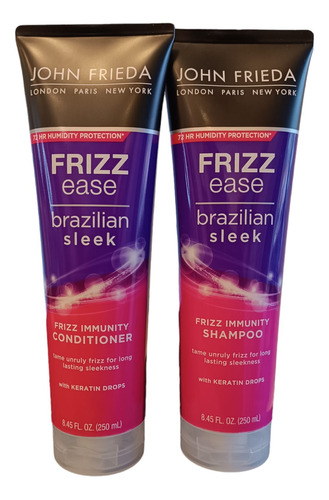 Shampoo + Acondicionador Brazilian Sleek Jhon Frieda 250 Ml