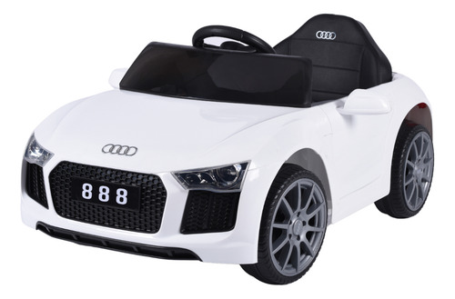 Montable Eléctrico Carro Aeiou B007 Con Faros Delanteros Color Blanco