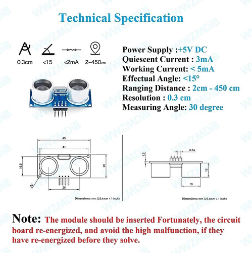 Módulo De Sensor Ultrasónico Hc-sr04 Para Arduino R3 Mega Me