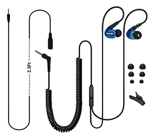 Joymiso Auriculares Botón Extralargos 16 Pies Tv, Pc, Con Y Color Blue