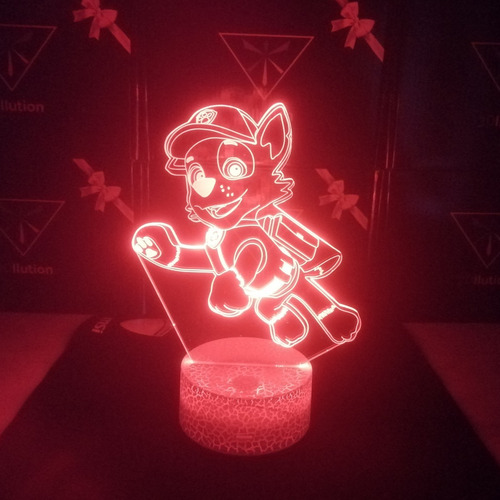 Lampara Mesa Rocky Saltando Paw Patrol Base Agrietada