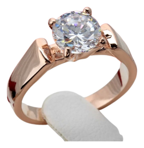 Anillo De Compromiso En Seis Baños Oro 18k Cristales Amor