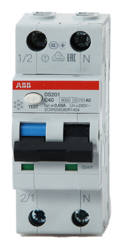 Interruptor Combinado 1p+n (10ka) 30ma Tipo Ac - Abb - 20a