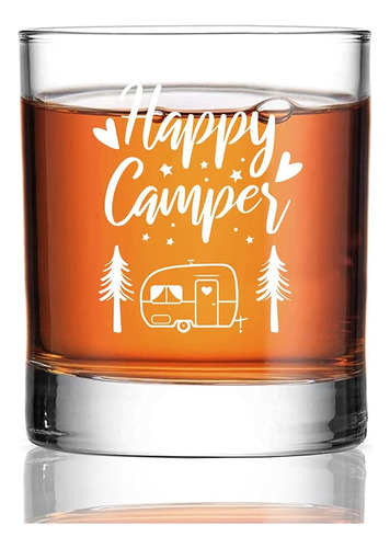 Perfectinsoy Happy Camper Vaso De Whisky, Glamping Rv Acceso
