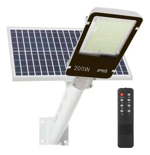 Lámpara Farola 200w Panel Solar Para Exterior+control Remoto