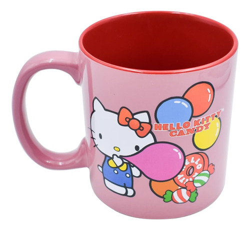 Tarro De Cerámica Metalizada Hello Kitty 591 Ml Color Rosa Hello Kitty Candy