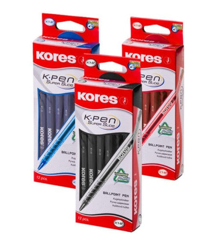 Boligrafos Kores - Caja X 12 Unidades