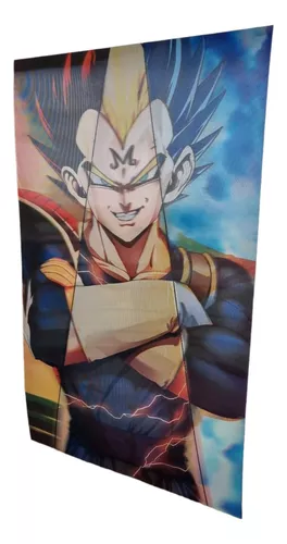 Quadro Metalizado goku SSJ Blue Art Dragon Ball super Placa Decorativa