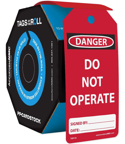 Papel Danger Do Not Operate Por Rollo Tar142 Accuform