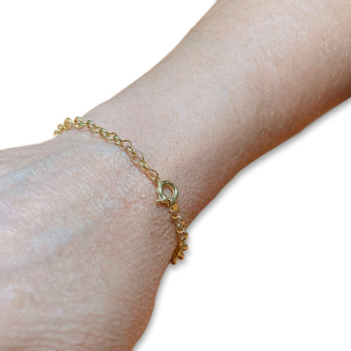 Pulseira Portuguesa Em Ouro 18k Elo Português Com Fecho Boia