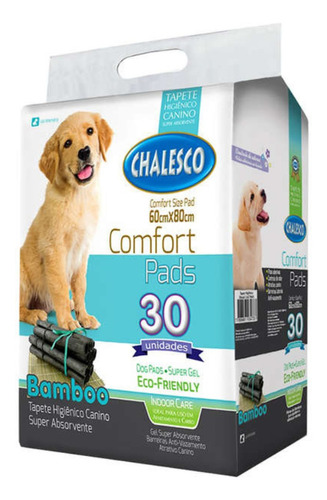 Tapete Higienico Chalesco Bamboo Comfort Carvão Ativado 30un