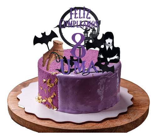 Merlina Addams Dedos Y Adornos Torta Halloween Personalizado