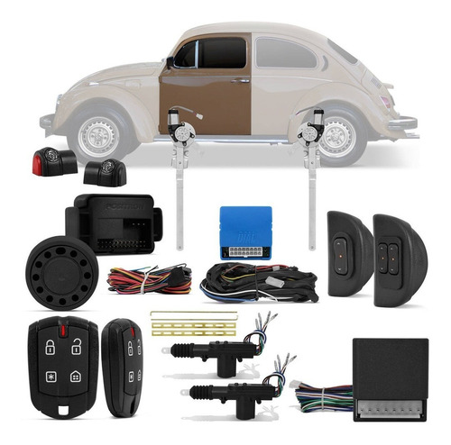 Kit Vidro Elétrico Fusca 59 A 96 2p Diant + Alarme + Trava