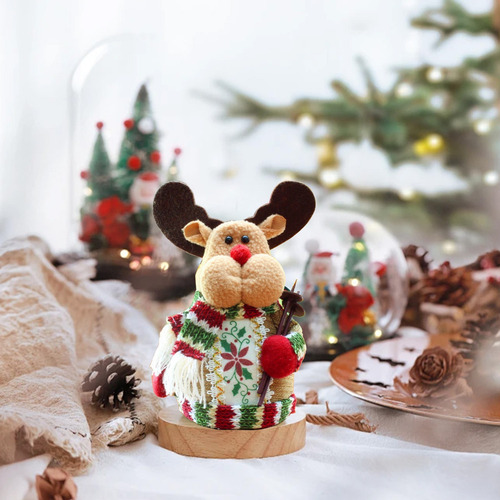 . Set De Decoración Festiva Con Adornos Navideños Con Renos