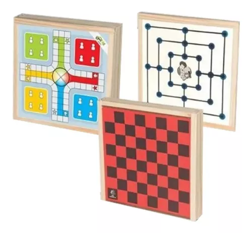 Jogo Educativo De Tabuleiro 4 X1 Xadrez Dama Ludo E Trilha