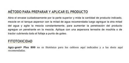 Agry Gent Plus 800 Bactericida Polvo Humectable