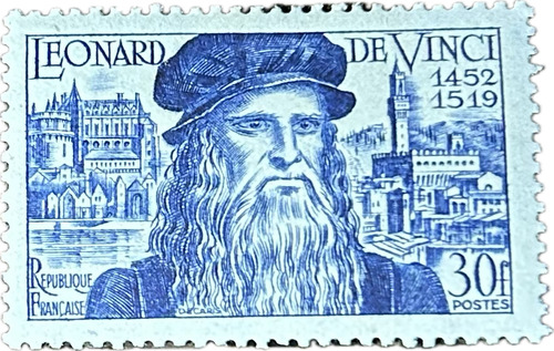 Estampilla De Francia 1952 Leonardo Da Vinci