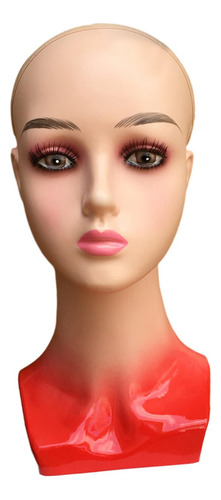 Modelo De Exhibición De Peluca De Cabeza De Paño Rojo
