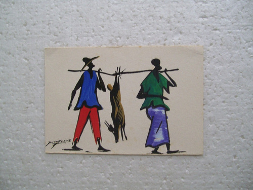Cartão Tipo Postal - África - Pintado À Mão 