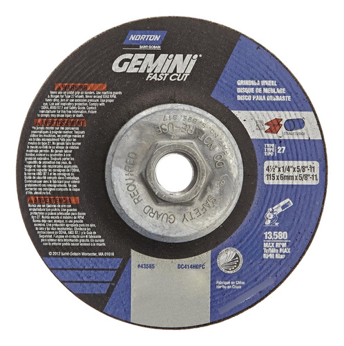 Abrasives - St. Gobain 43585 Gemini - Rueda Abrasiva De Ó