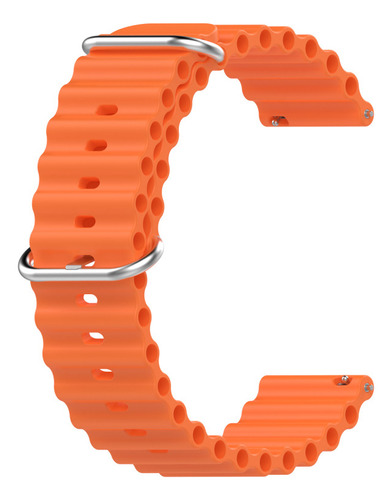 Pulseira Oceano Compatível Com Smartwatch Haylou Watch R8 Cor Laranja