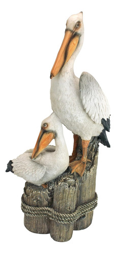 Design Toscano Coastal Decor Ocean Perch Pelicans