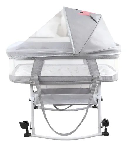 Berço Moisés 3 Em 1 Com Mosquiteira E Cesto Aconchegante Cinza