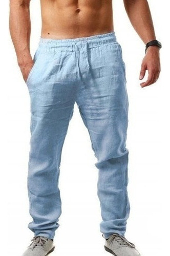 Pantalones De Lino De Algodón Transpirables Simples For
