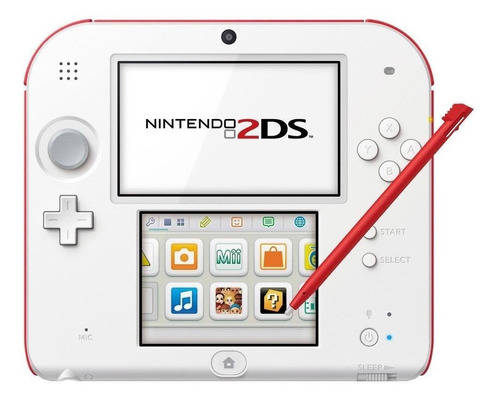 Nintendo 3DS 2DS Standard cor  branco e vermelho