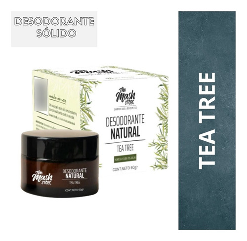 Desodorante Sólido Natural - Axilas Pies Coco, Karite, Vit E Fragancia Tea Tree